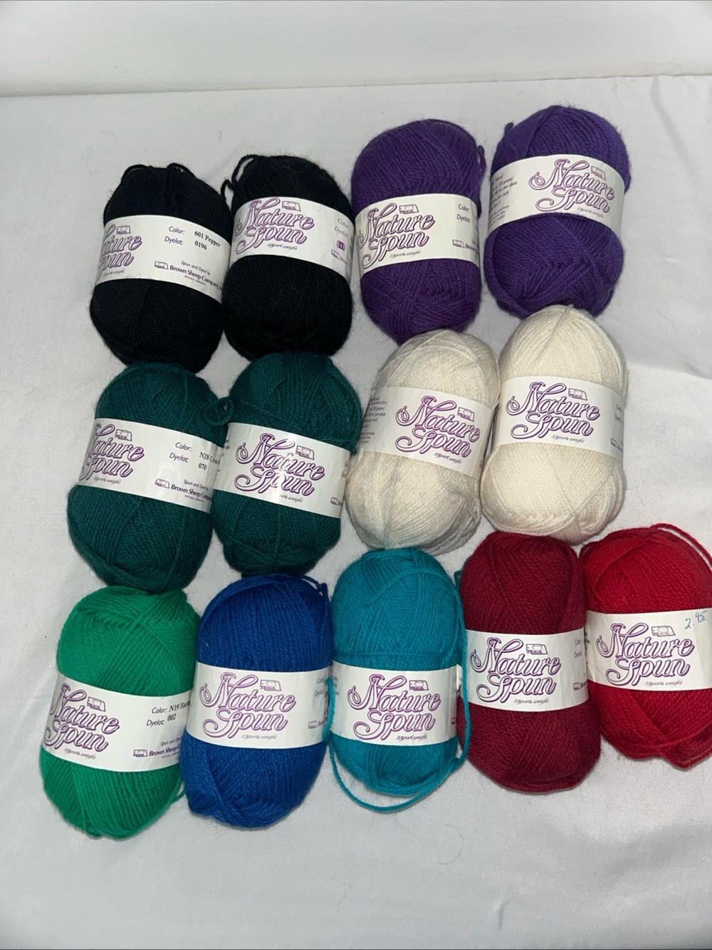 Nature Spun Brown Sheep Sports Weight Mixed Lot 13 Skeins Wool Mothproofed